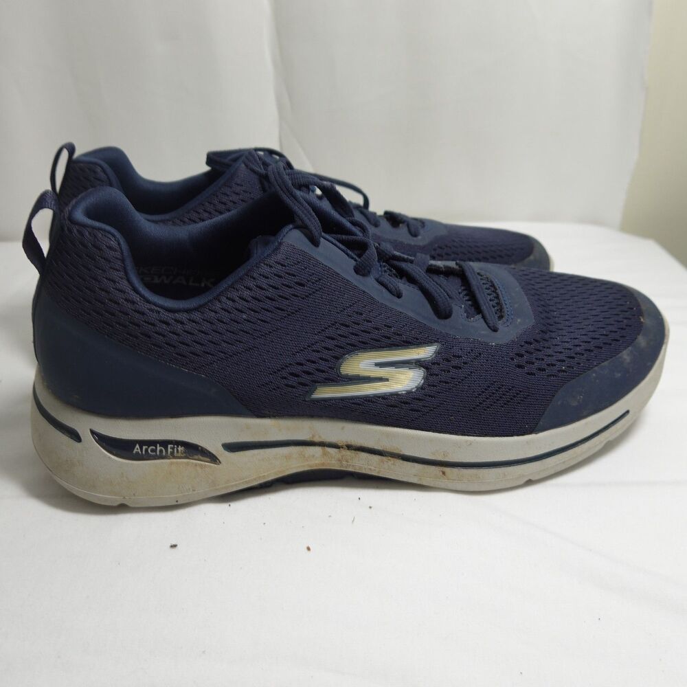 Skechers Gowalk Arch Fit Men 11 Navy Blue Athletic Walking Shoes Air Cooled